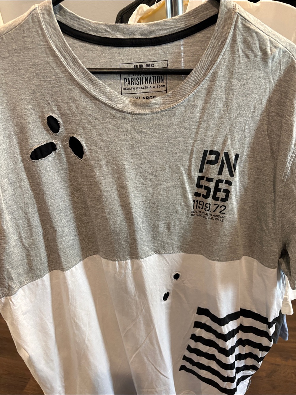Parish Nation Kids Gray & White Short Sleeve Graphic Tee